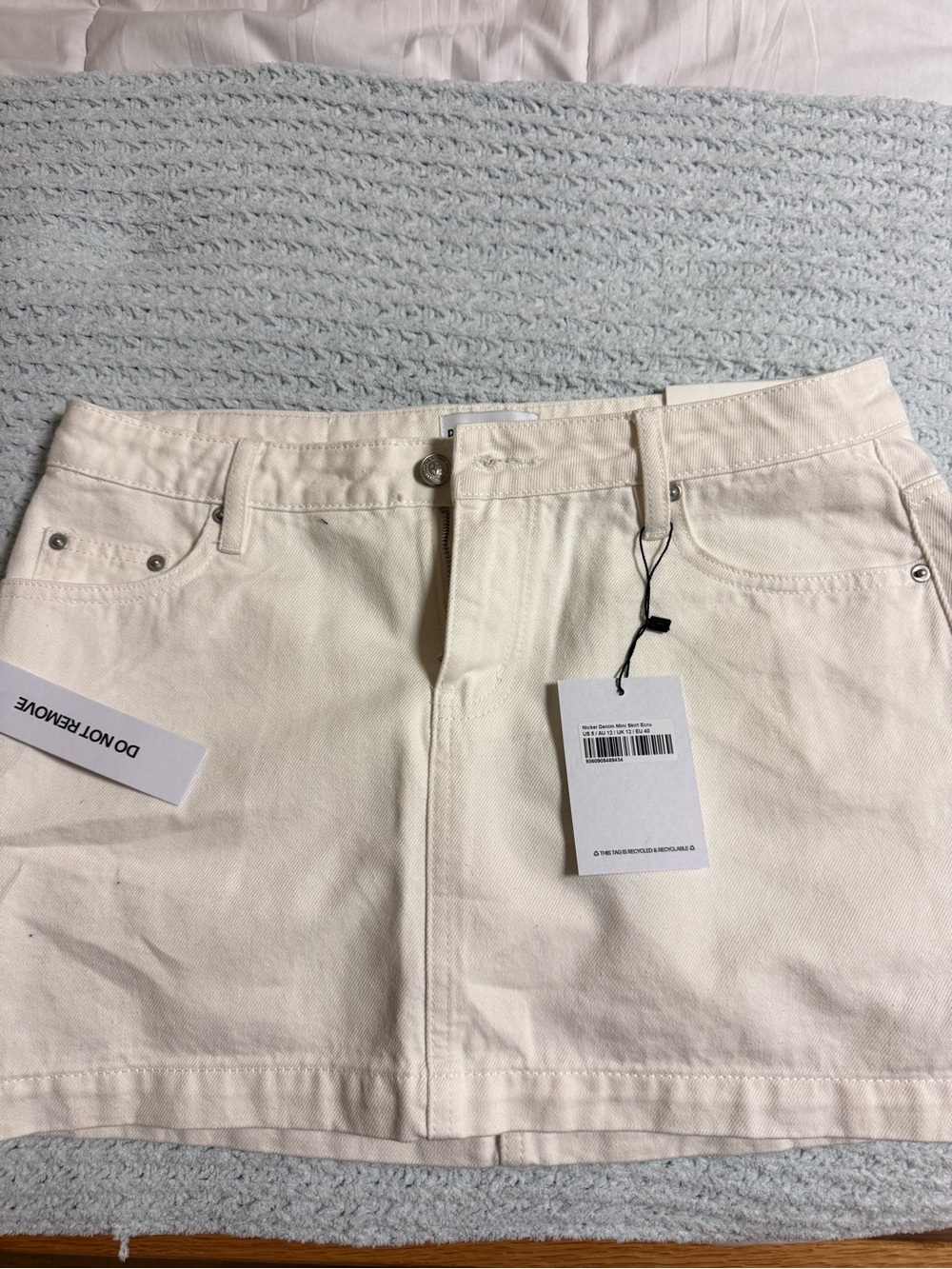 White Denim Princess Polly Jean Skirt- brand new